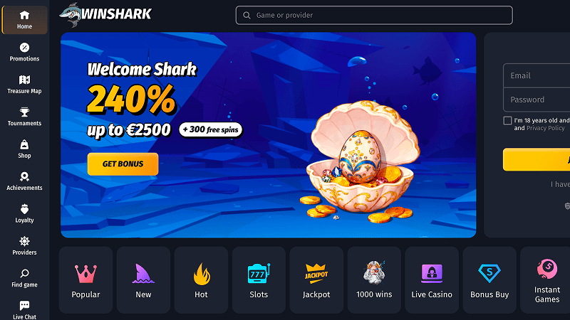 WinShark casino online non AAMS